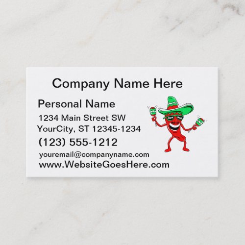 Pepper maracas sombrero sunglasses.png business cards