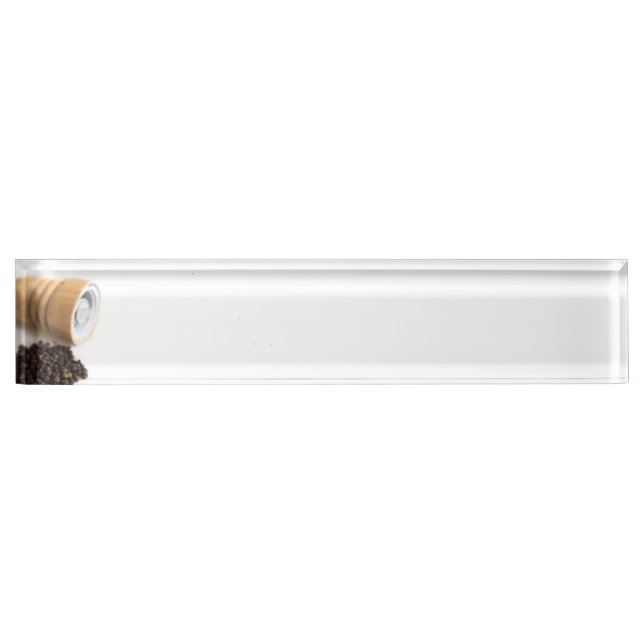 Pepper mill desk name plate (Front)