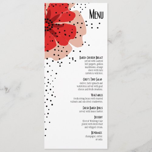 Pepper Poppies Dinner Menu red