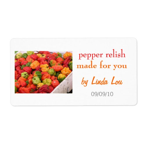 Pepper Relish Preserves Label 2