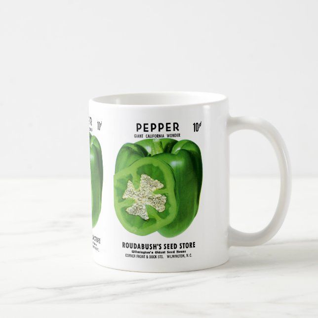 Pepper Seed Packet Label Coffee Mug (Right)