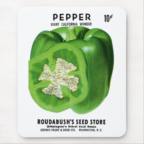 Pepper Seed Packet Label Mouse Pad