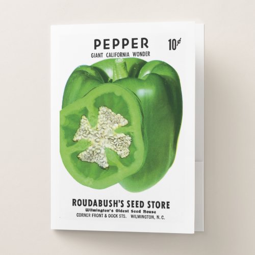 Pepper Seed Packet Label Pocket Folder