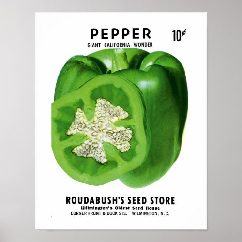 Pepper Seed Packet Label Poster
