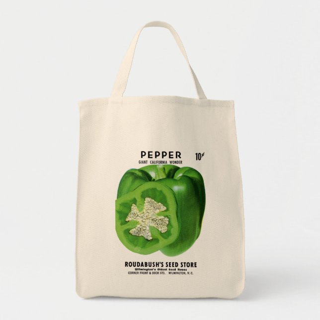 Pepper Seed Packet Label Tote Bag (Front)
