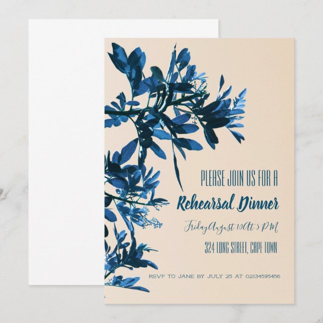 Pepper Tree Wedding Rehearsal Dinner Invite Card (Front/Back)