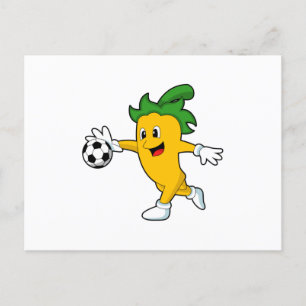 Pepper Vegan as Soccer player with Soccer.PNG Postcard