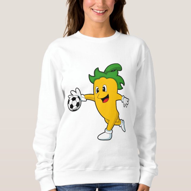 Pepper Vegan as Soccer player with Soccer.PNG Sweatshirt (Front)
