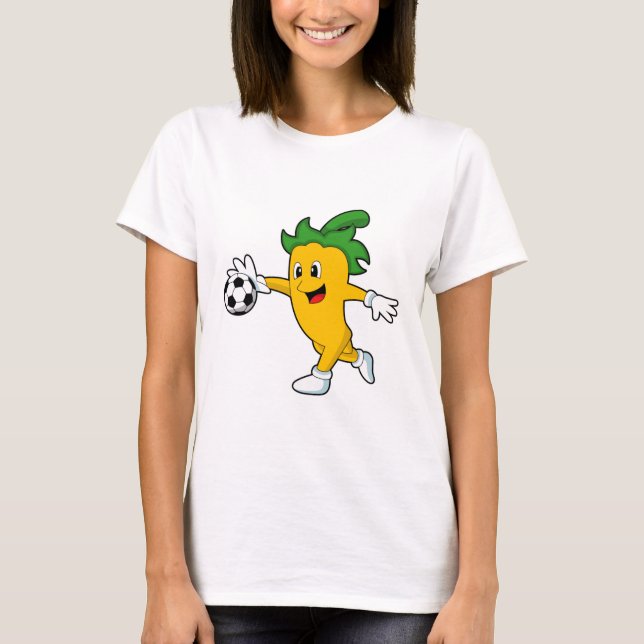 Pepper Vegan as Soccer player with Soccer.PNG T-Shirt (Front)
