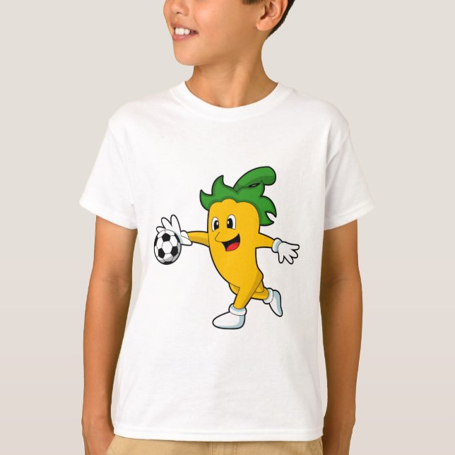 Pepper Vegan as Soccer player with Soccer.PNG T-Shirt (Front)