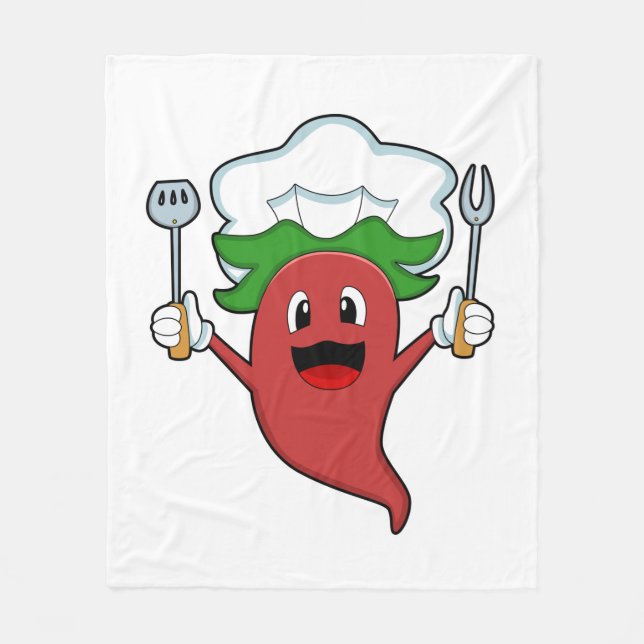 Pepper Vegan Cook Fleece Blanket (Front)