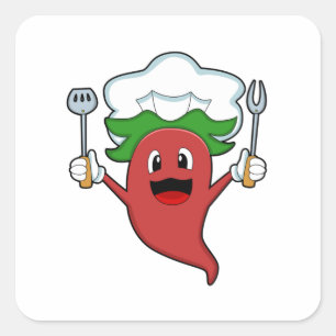 Pepper Vegan Cook Square Sticker