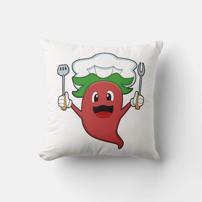 Pepper Vegan Cook Throw Pillow (Front)