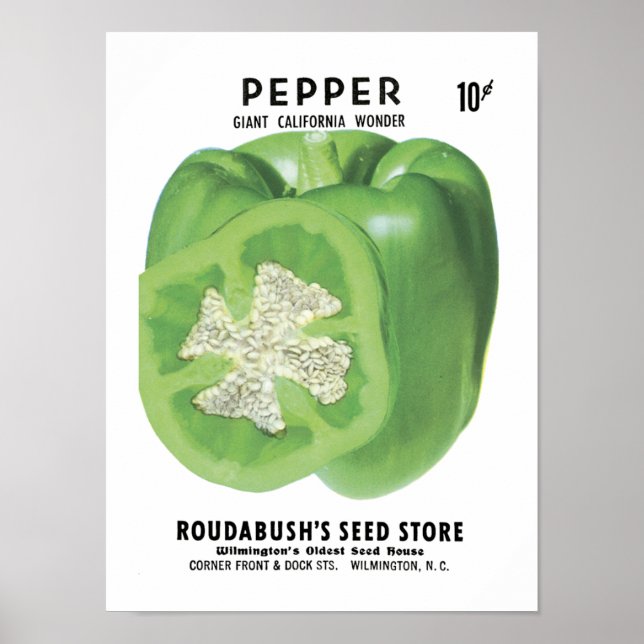 Pepper Vintage Seed Packet Poster (Front)