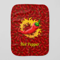 Pepper with Flame Baby Burp Cloth