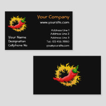 Pepper with flame business card