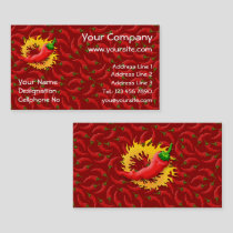 Pepper with flame business card