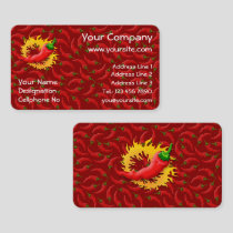Pepper with flame business card