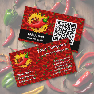 Pepper with flame business card