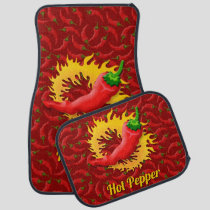 Pepper with Flame Car Mats
