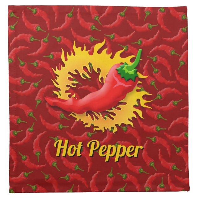 Pepper with Flame Cloth Napkins (Front)
