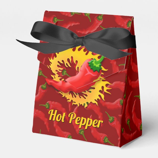 Pepper with Flame Favor Box (Front Side)
