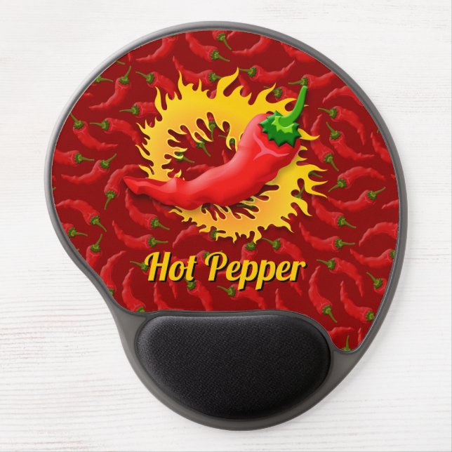 Pepper with Flame Gel Mouse Pad (Front)