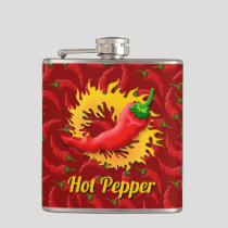 Pepper with Flame Hip Flask
