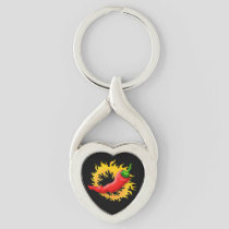 Pepper with flame keychain