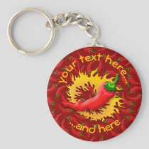 Pepper with flame keychain