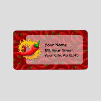 Pepper with flame label