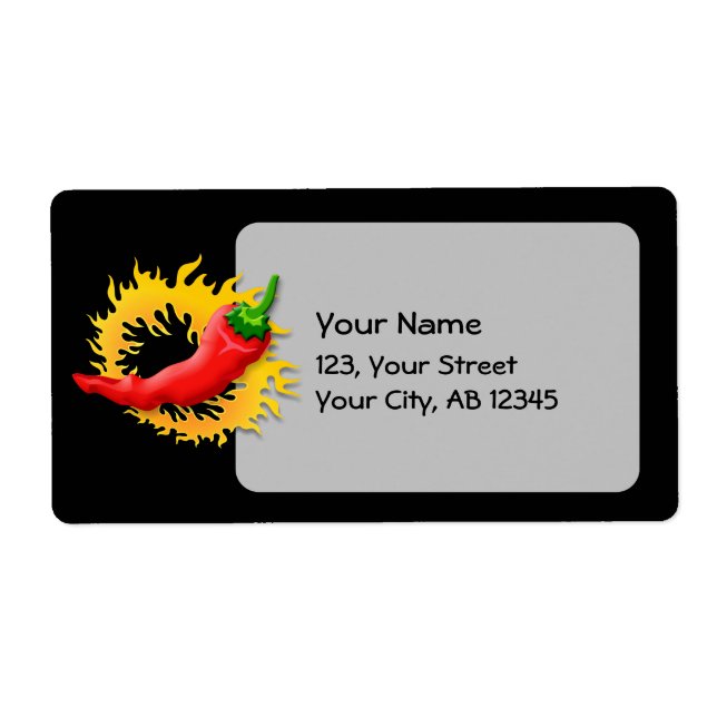 Pepper with flame label (Front)