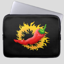 Pepper with flame laptop sleeve