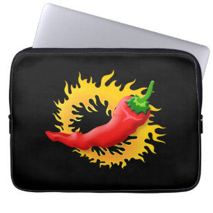 Pepper with flame laptop sleeve