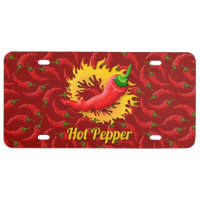 Pepper with Flame License Plate