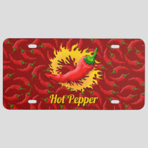 Pepper with Flame License Plate