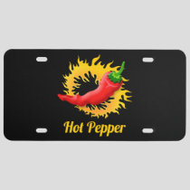 Pepper with flame license plate