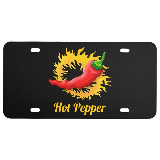 Pepper with flame license plate (Front)