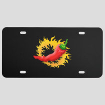 Pepper with flame license plate