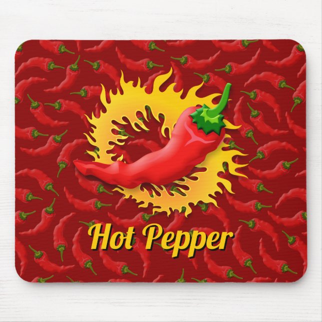 Pepper with Flame Mouse Pad (Front)