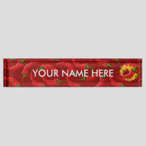 Pepper with flame nameplate