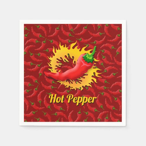 Pepper with Flame Napkins