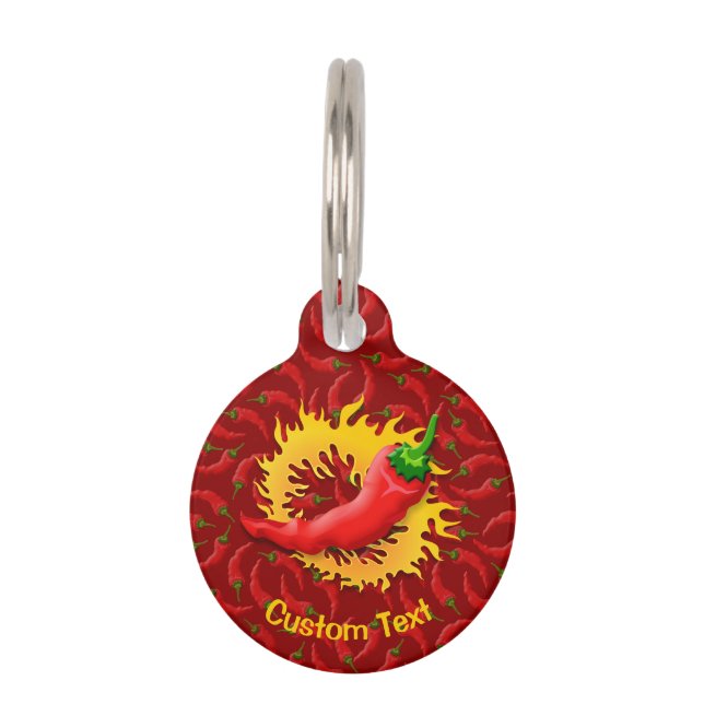 Pepper with Flame Pet ID Tag (Front)