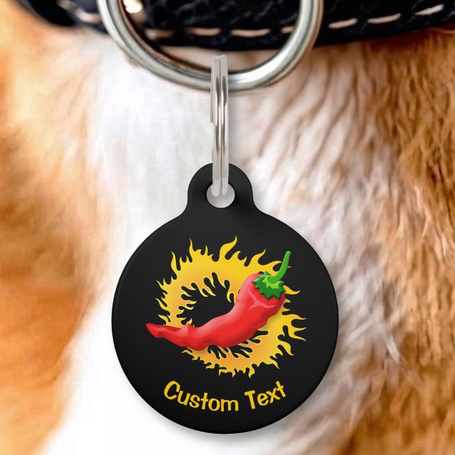 Pepper with Flame Pet ID Tag (Creator Uploaded)