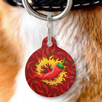 Pepper with flame pet tag