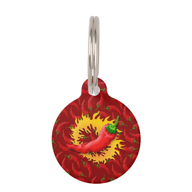 Pepper with flame pet tag (Front)