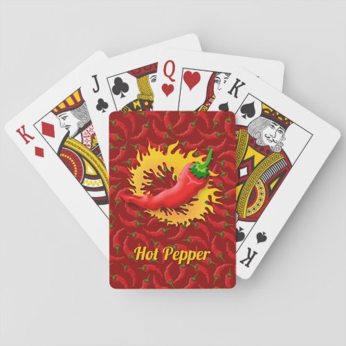 Pepper with Flame Playing Cards