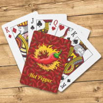 Pepper with flame poker cards