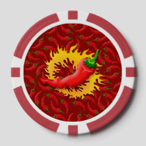 Pepper with flame poker chips