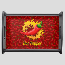 Pepper with Flame Serving Tray